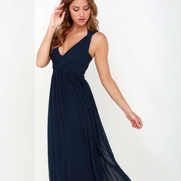 Lulu’s Navy Blue Maxi Dress - Picture 2 of 8